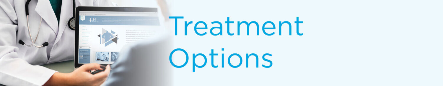 Blog Section Header-Treatment Options-Doctor presenting information on a computer screen to a patient