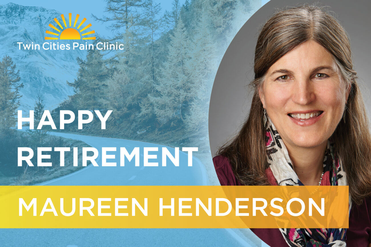 Maureen Henderson Retirement Post Banner-Blog Title and Maureen photo over image of a winding mountain road